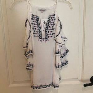 NWT cold shoulder boho style blouse in white